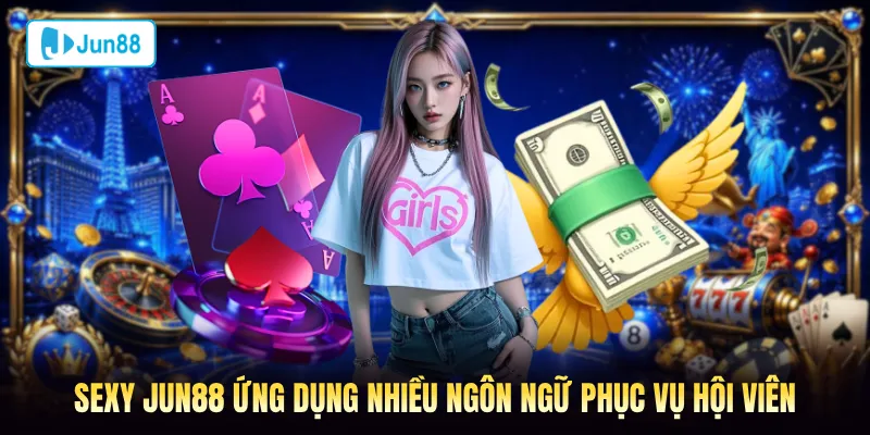 Sexy Jun88 ứng dụng nhiều ngôn ngữ phục vụ hội viên